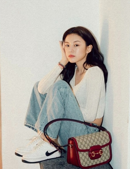 [고윤정]gucci 홀스빗 1955 스몰 숄더백(GG수프림/레드)