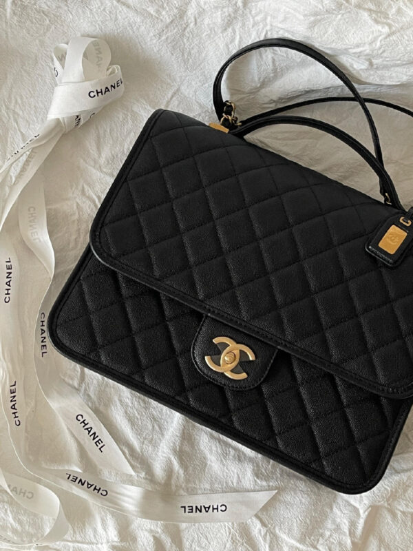[chanel]브리프케이스 백팩(블랙/금장/캐비어)