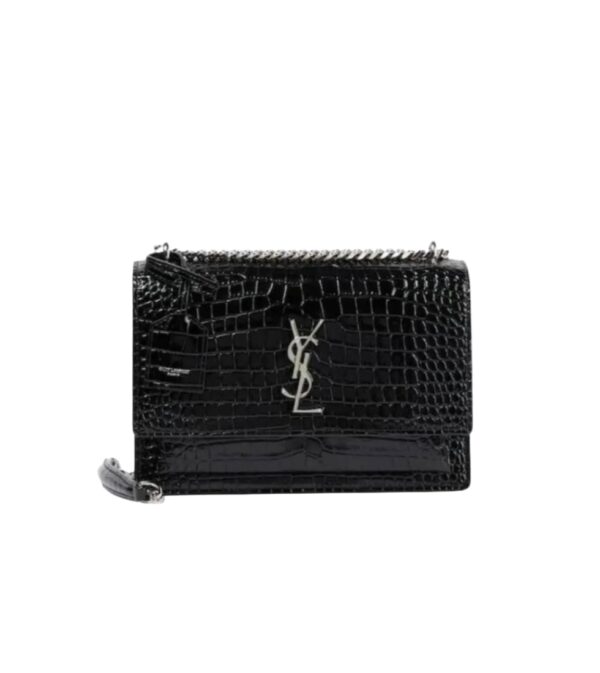 생로랑[ysl]크로커다일 선셋 미디엄(블랙/은장)